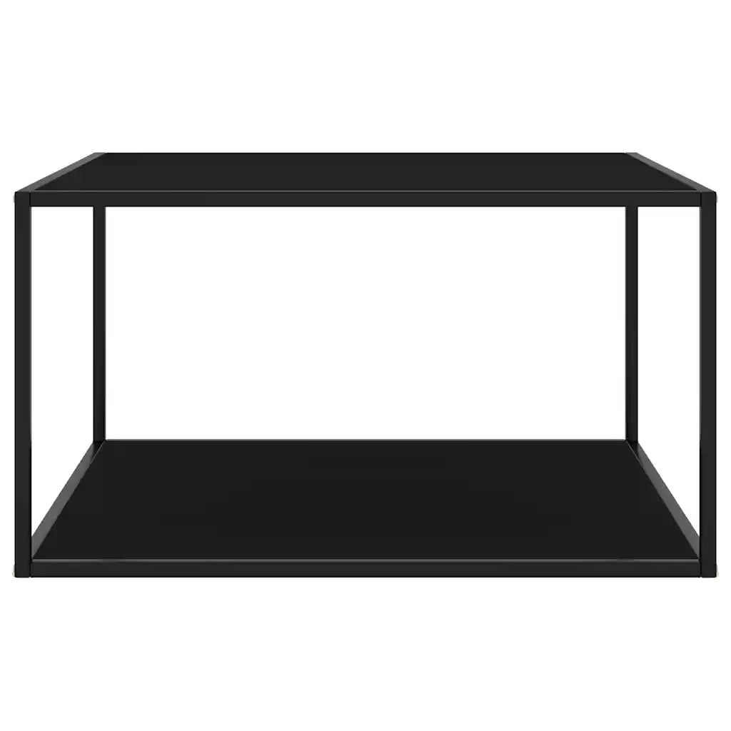 Tavolino da Salotto Nero con Vetro Nero 90x90x50 cm  cod mxl 7033