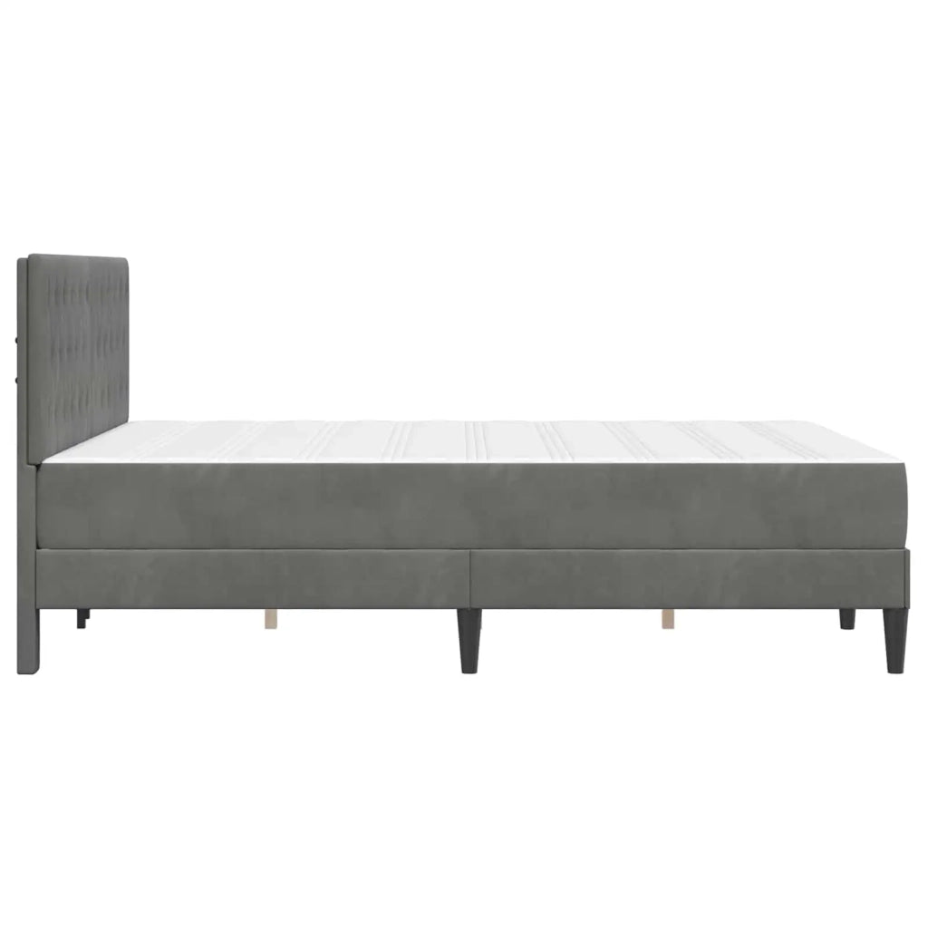 Struttura letto con materasso Grigio scuro 140 x 200 cm Velluto