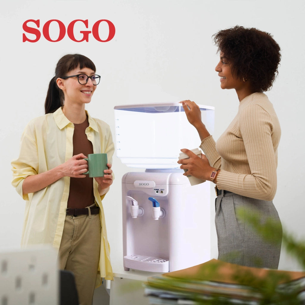 Dispenser acqua elettrico con raffreddamento, serbatoio 7 litri, doppio rubinetto ambiente e fredda 65W - SOGO