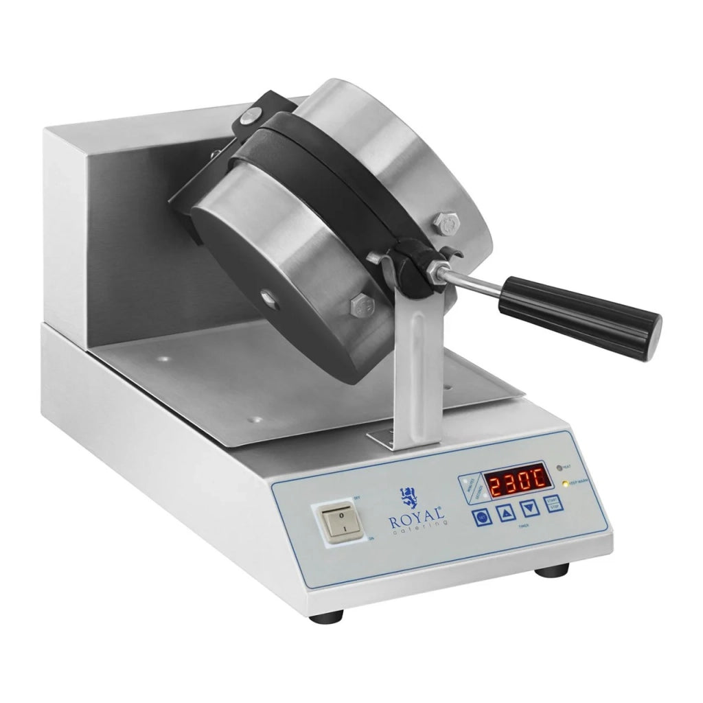 Macchina per waffle rotante a LED 1300 watt acciaio inox e acciaio fuso 14_0001839