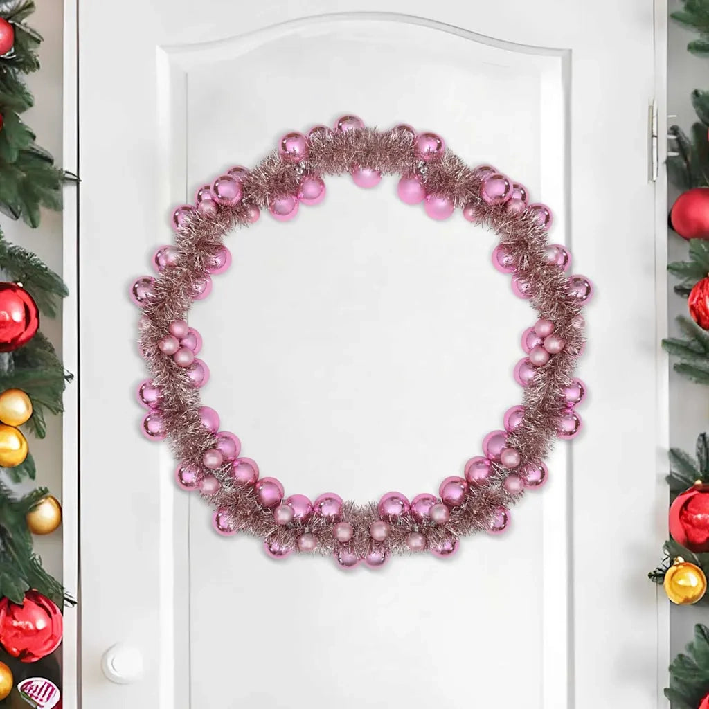 Ghirlanda di Palline di Natale Rosa 186 cm Polistirolo 42019690