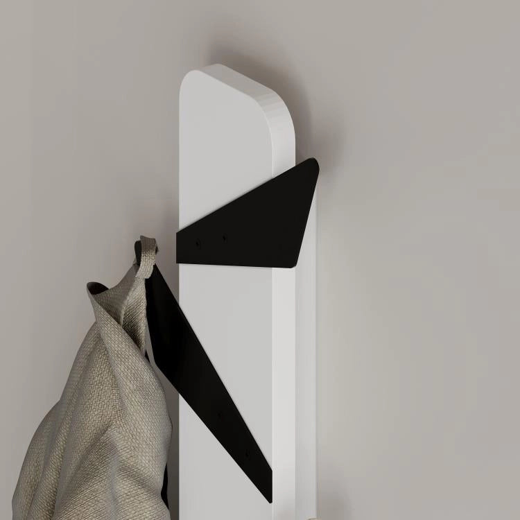 Appendiabiti da Parete con 6 Ganci Salvaspazio Verticale 74 cm Moderno Bianco