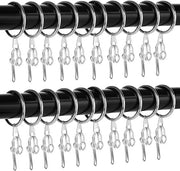 50 set di anelli per tende, diametro interno 30 mm, anelli per tende metallici, anelli per tende con ganci e anelli per tende metallici resistenti all'ossidazione per tende da finestra, tende da doccia, tende da letto