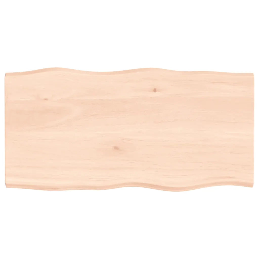 Piano per Tavolo 100x50x2 cm in Rovere Non Trattato Bordi Vivi 363884