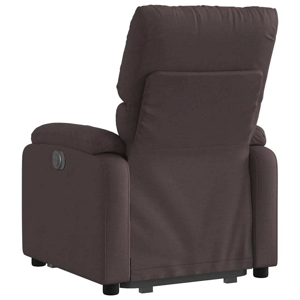 Poltrona | Sedia Relax Alzapersona Reclinabile Marrone Scuro in Tessuto