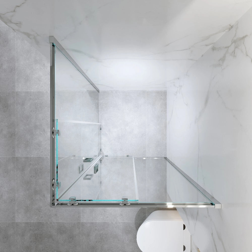 Cabina Doccia Angolare Scorrevole 80x80 Cm H 185 cm vetro Trasparente 6 mm | Kiro