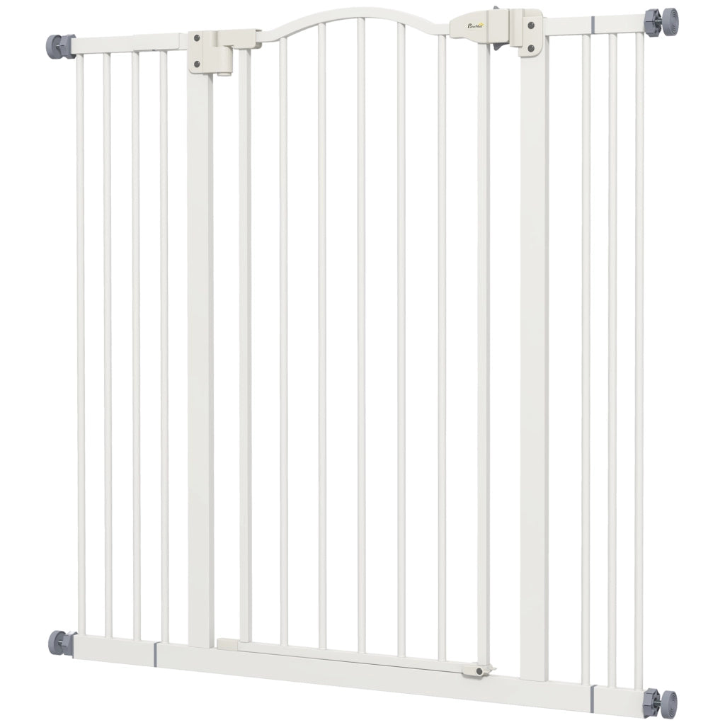 Cancelletto per Cani Estensibile ¨C Zephmum ¨C Bianco, Metallo e Plastica, 74-100x94 cm