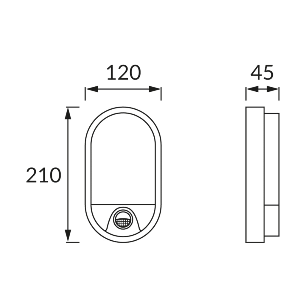 Plafoniera ovale bianca PIR LED 15W 4100K IP54 Struhm