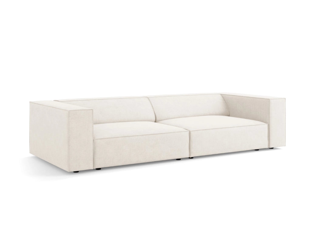 Cosmopolitan Design - Divano "Arendal" 4 posti in ciniglia con effetto a coste avorio 