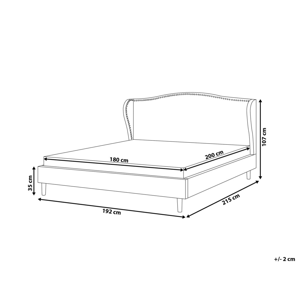 Letto rivestimento in tessuto Nero Gambe in legno scuro 180 x 200 cm Retro