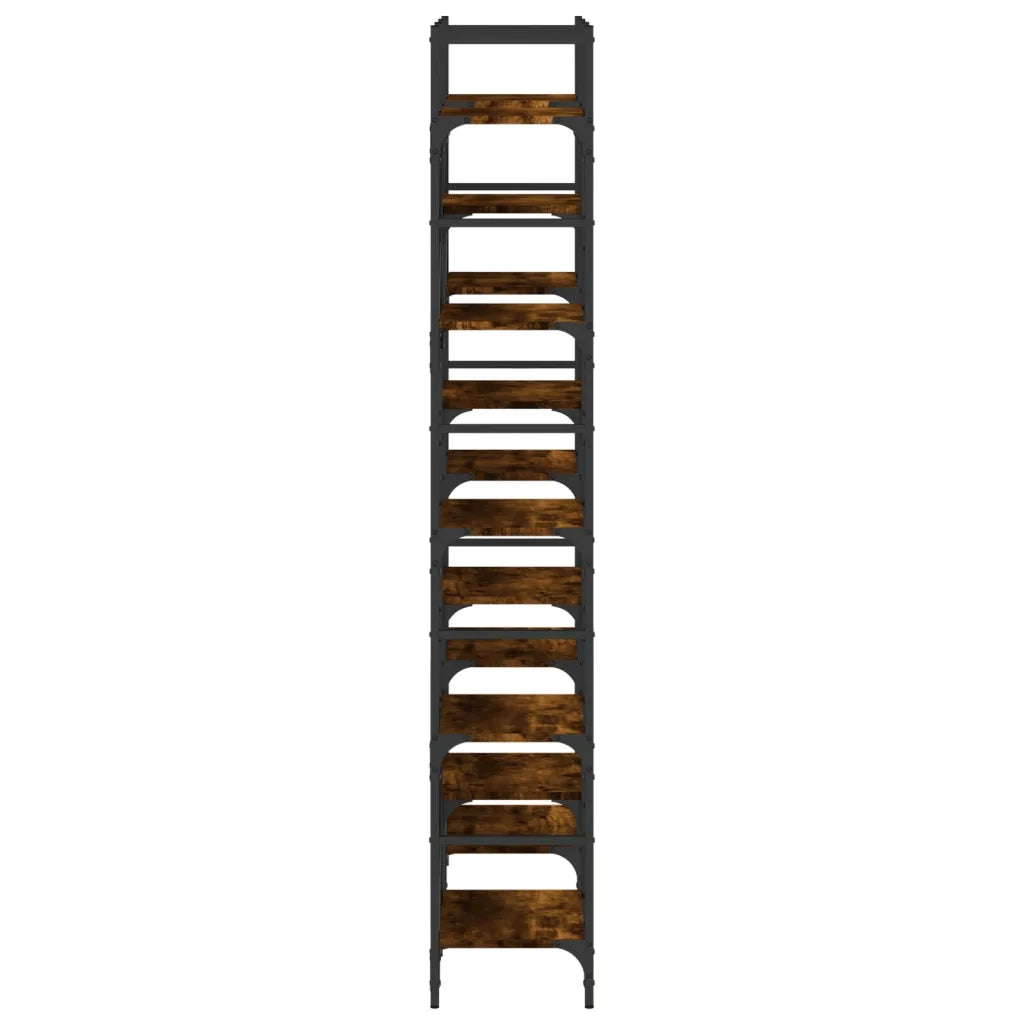 Libreria Rovere Fumo 127,5x28,5x172,5 cm in Legno Multistrato 838870