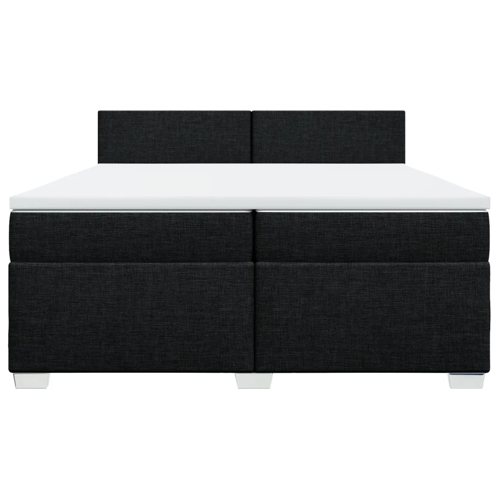 Giroletto a Molle con Materasso Nero 200x200 cm in Tessuto