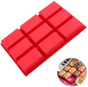 Forma per torte e cake in silicone - 9 cavità - rettangolare - antiaderente - sicura e riutilizzabile - facile da pulire