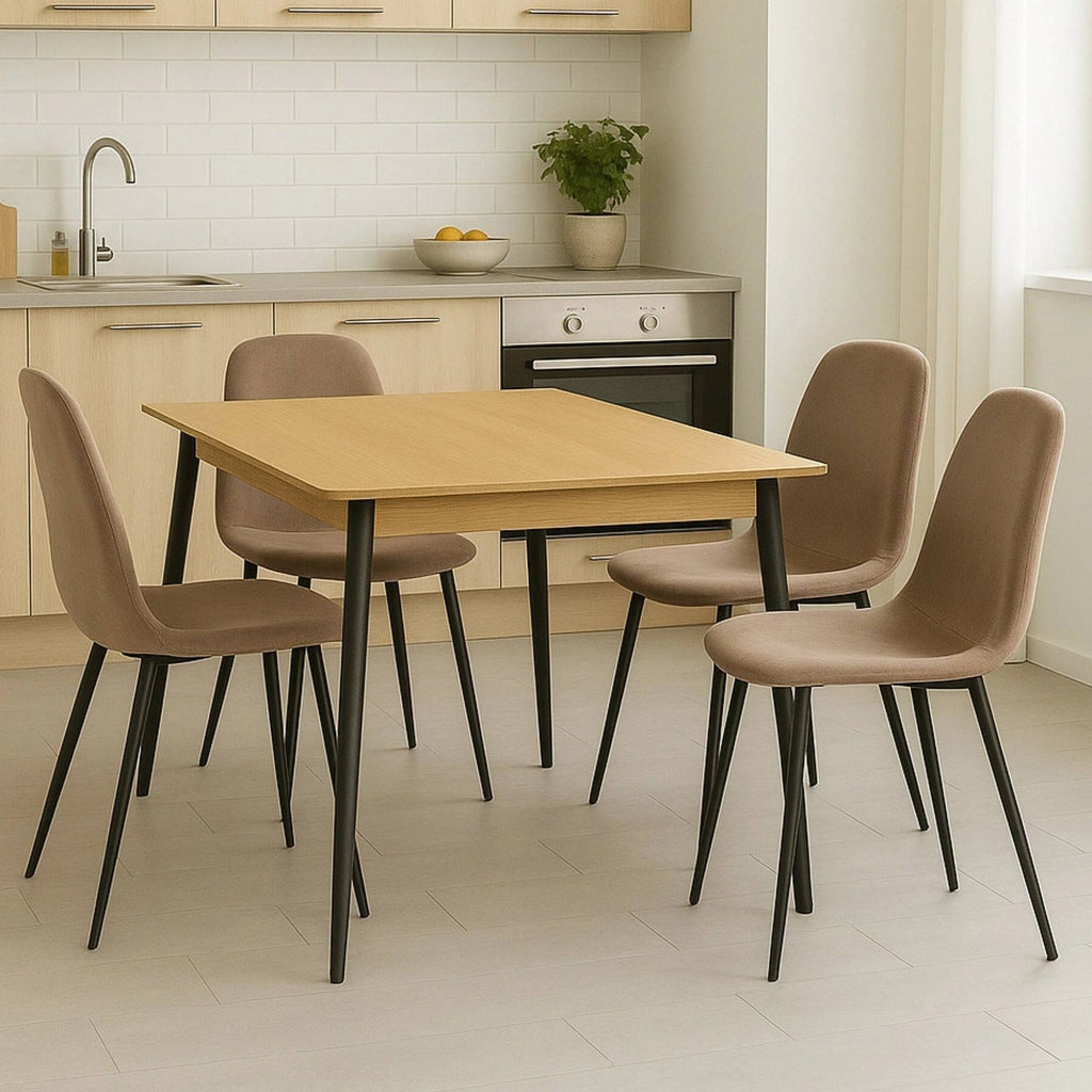Set di 4 sedie Arter, Poltrona rivestita in velluto, Sedia da pranzo imbottita, Seduta per riunioni, 45x56h87 cm, Grigio