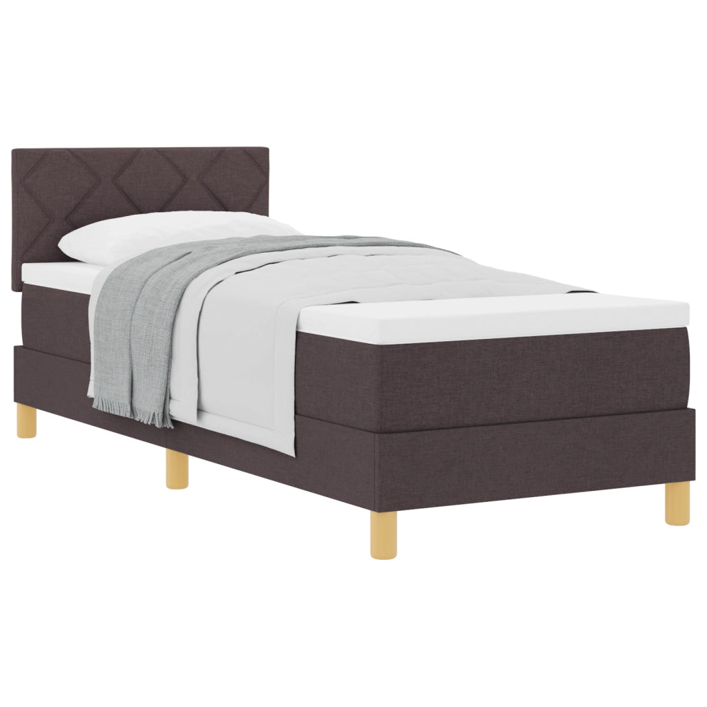 Letto con Molleggio Marrone Scuro 80x200 cm Tessuto