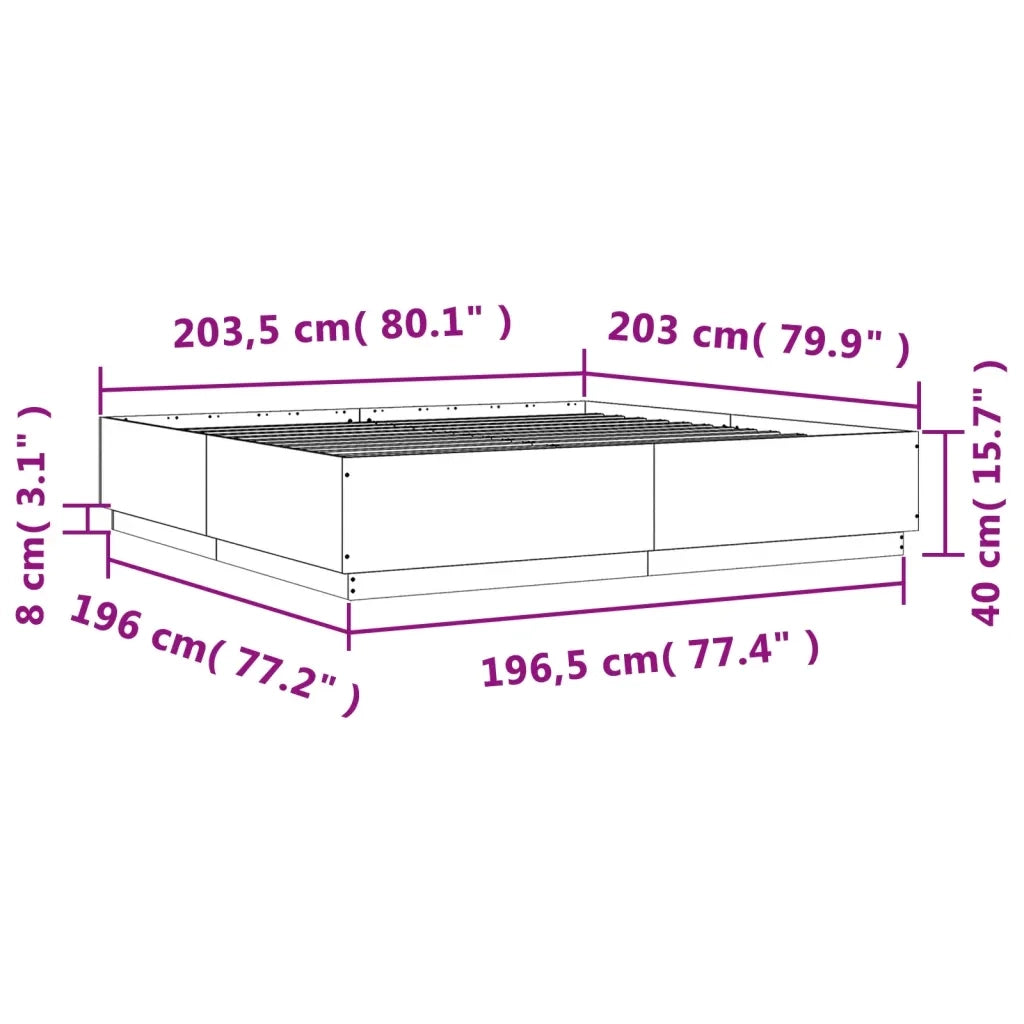 Giroletto Grigio Sonoma 200x200 cm in Legno Multistrato