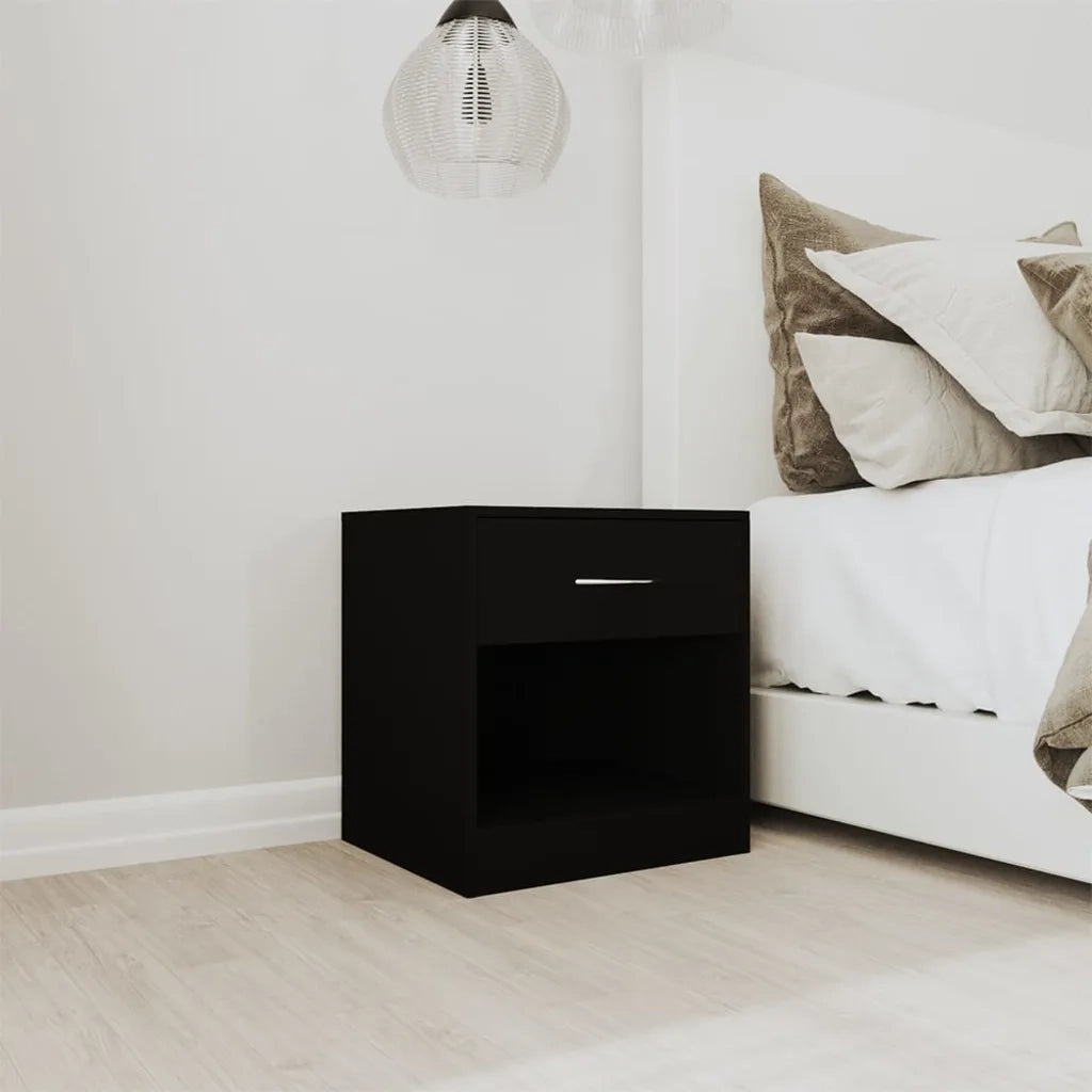 Comodini 2 pz con Cassetto Neri cod mxl 30721