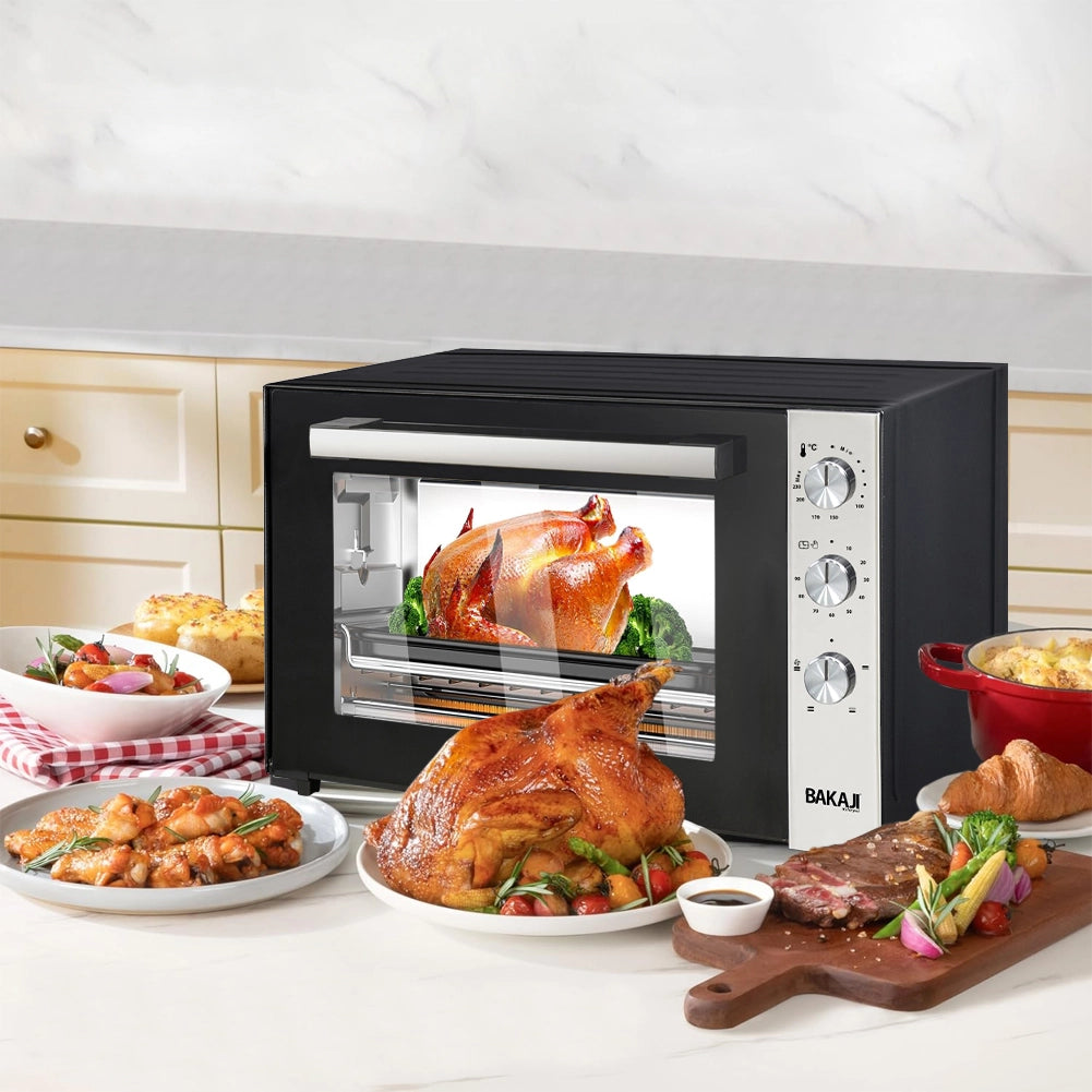 Forno Elettrico XXL 70LT Ventilato 2500W con Timer Segnale Acustico e Luce Interna