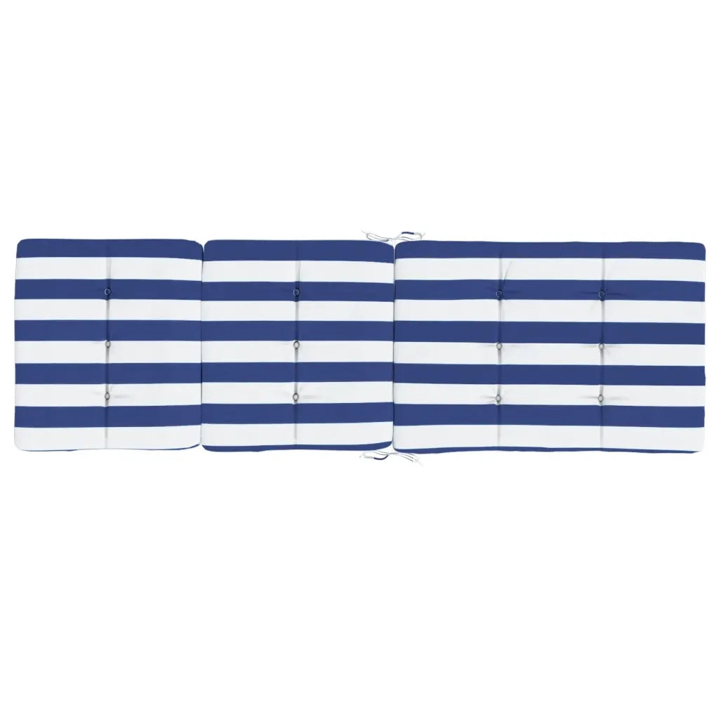 Cuscini Sedia a Sdraio 2pz Strisce Bianche e Blu Tessuto Oxford 361999