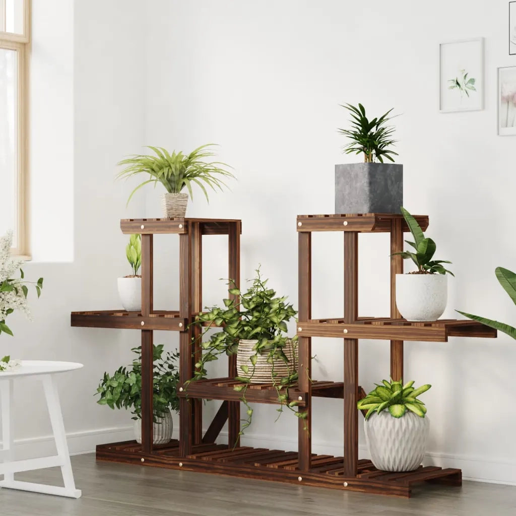 Portafiori-Supporto per Piante-Rastrelliera per Fiori 110x25x73 cm in Legno Massello di Abete