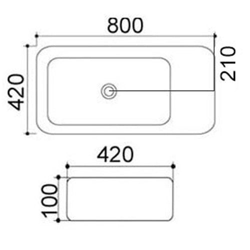 Lavabo appoggio 80x42 cm LA33 - Bianco