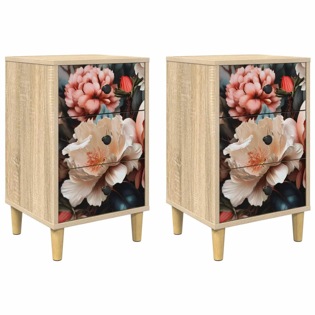 Armadio da Notte BORNE 2 pz Rovere Sonoma 36 x 33 x 60 cm 8007284