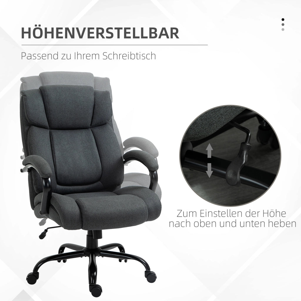 Sedia da ufficio ergonomica girevole ¨C Xylo ¨C Braccioli imbottiti, portata 220 kg, Grigio