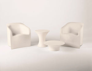 Tavolino da Giardino Componibile Ø37x47 cm in Resina Arkema Olimpo Bianco