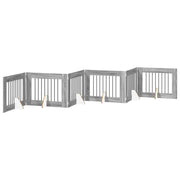 Cancello per cani con supporti 6 pz Grigio Sonoma 80 x 60 cm CFW9055484