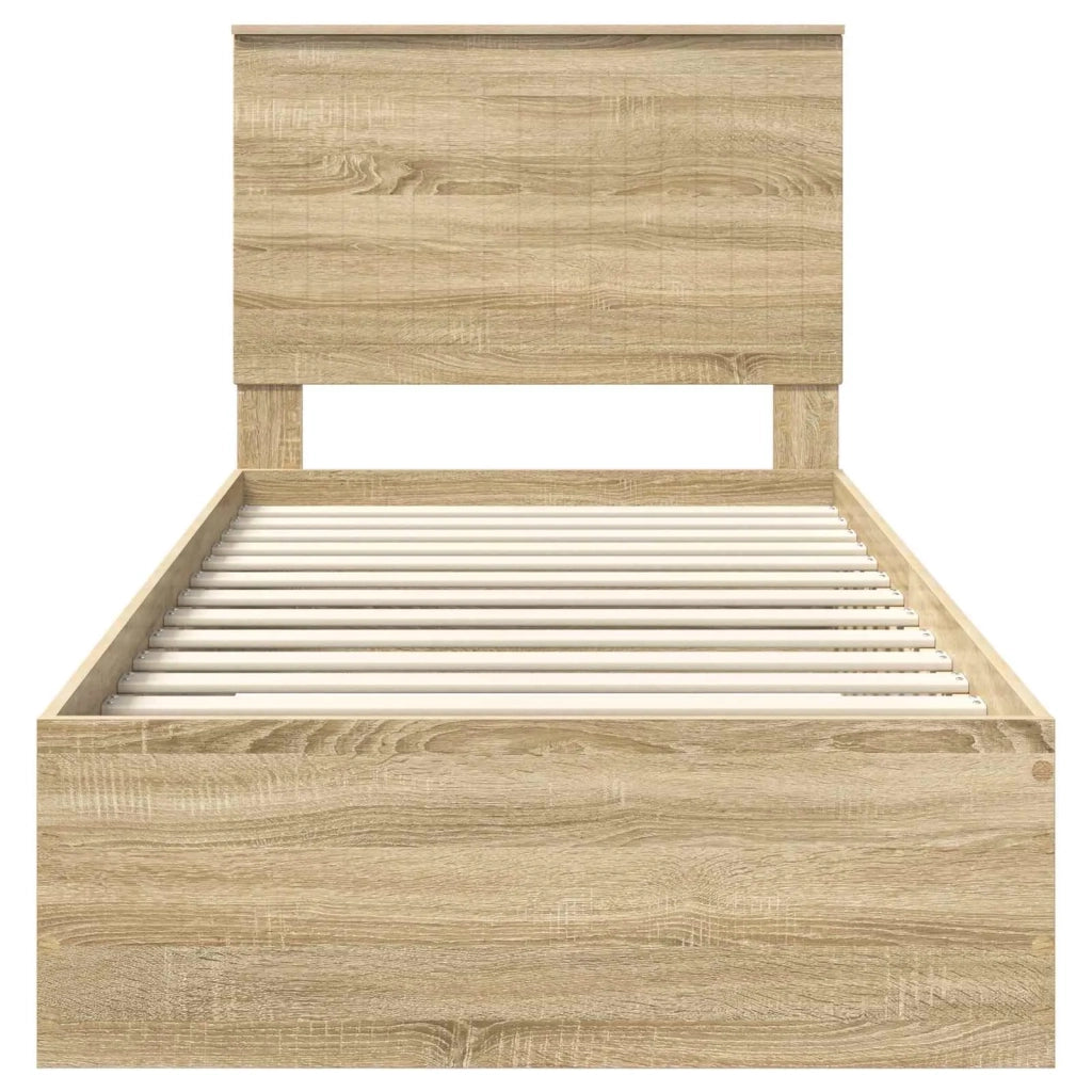 Struttura del letto Rovere Sonoma 90 x 200 cm Legno multistrato