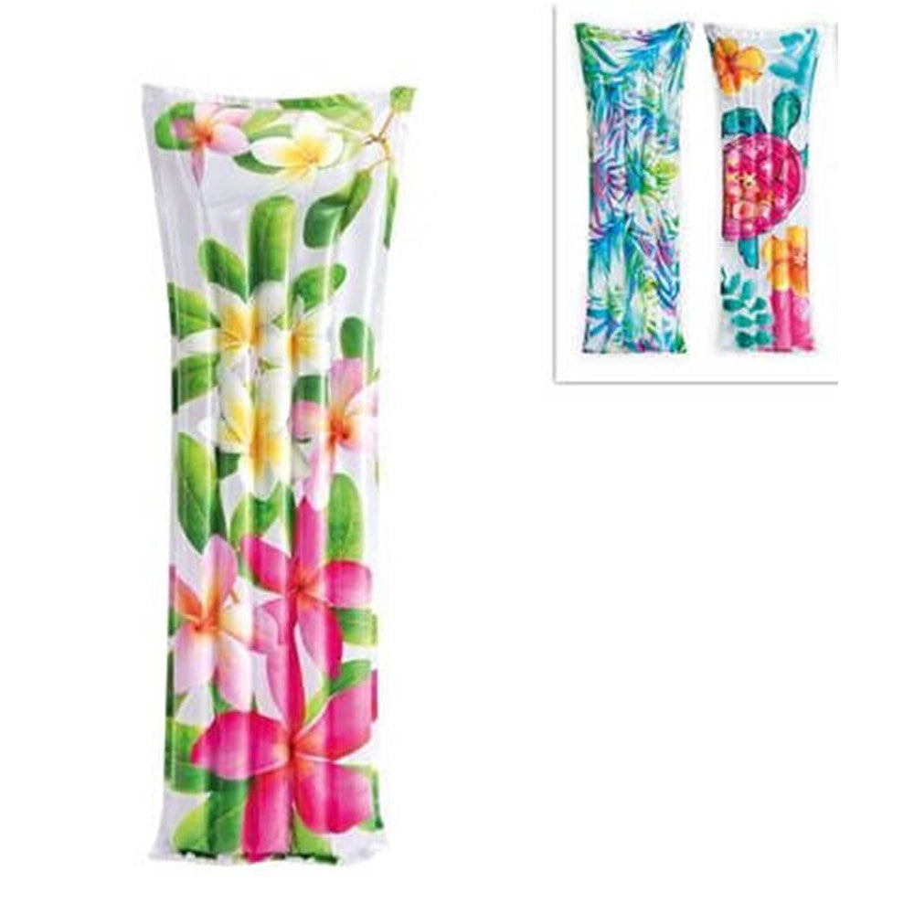 Trade Shop - Materassino Ad Aria Gonfiabile Galleggiante Fantasia Florale Tropicale 183x69cm 019961 -