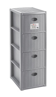 Cassettiera 4 cassetti Elegance cm30X40X80 grigio