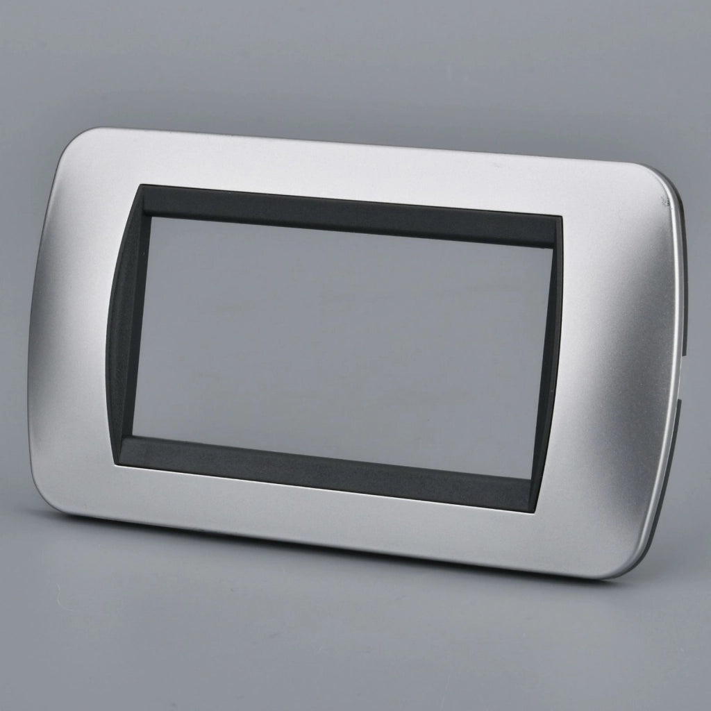 Placca Plastica Ovale MBL 4M Grigio Compatibile Bticino Living BLN88406
