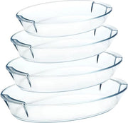 Scaletta in Vetro - Ovenscaletta - Ovale - Forme per Lasagna - Vetro - Ovenscaletta Rettilinea per Forno - Lasagna - Ovenscaletta - Forno per Lasagna - Ovenschotels - (Ovale - 0,9 l + 1,4 l + 2,2 l + 3,4 l)