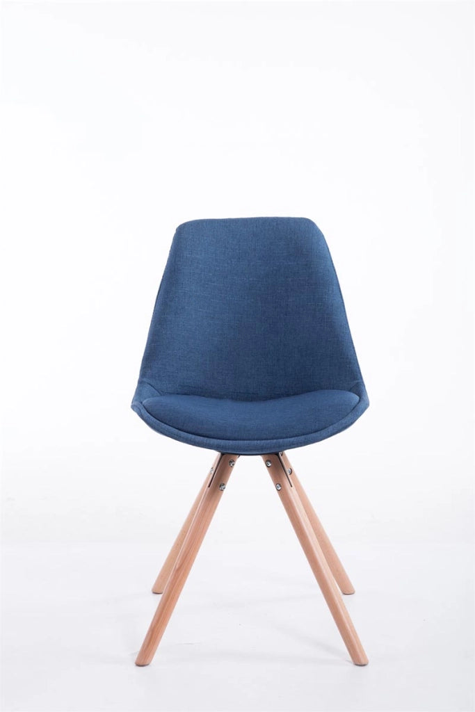 Sedia Toulouse in stoffa gambe tonde blu,natura