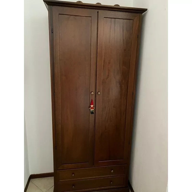 Armadio arte povera 2 ante legno tinta noce 87x40x192 ( 517 ) - Mobili 2G