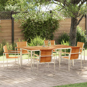 Set da Pranzo da Giardino  7 Pezzi Legno Massello di Teak