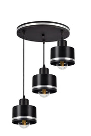 Lampadario Candellux WAMA 3xE27 nero/argento regolabile 100cm