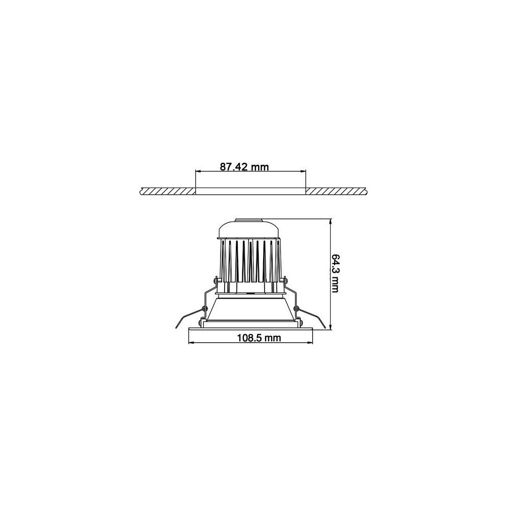 Trade Shop - Faro Faretto A Led 7w Da Incasso A Molla Con Alette Calda Fredda Driver Incluso -