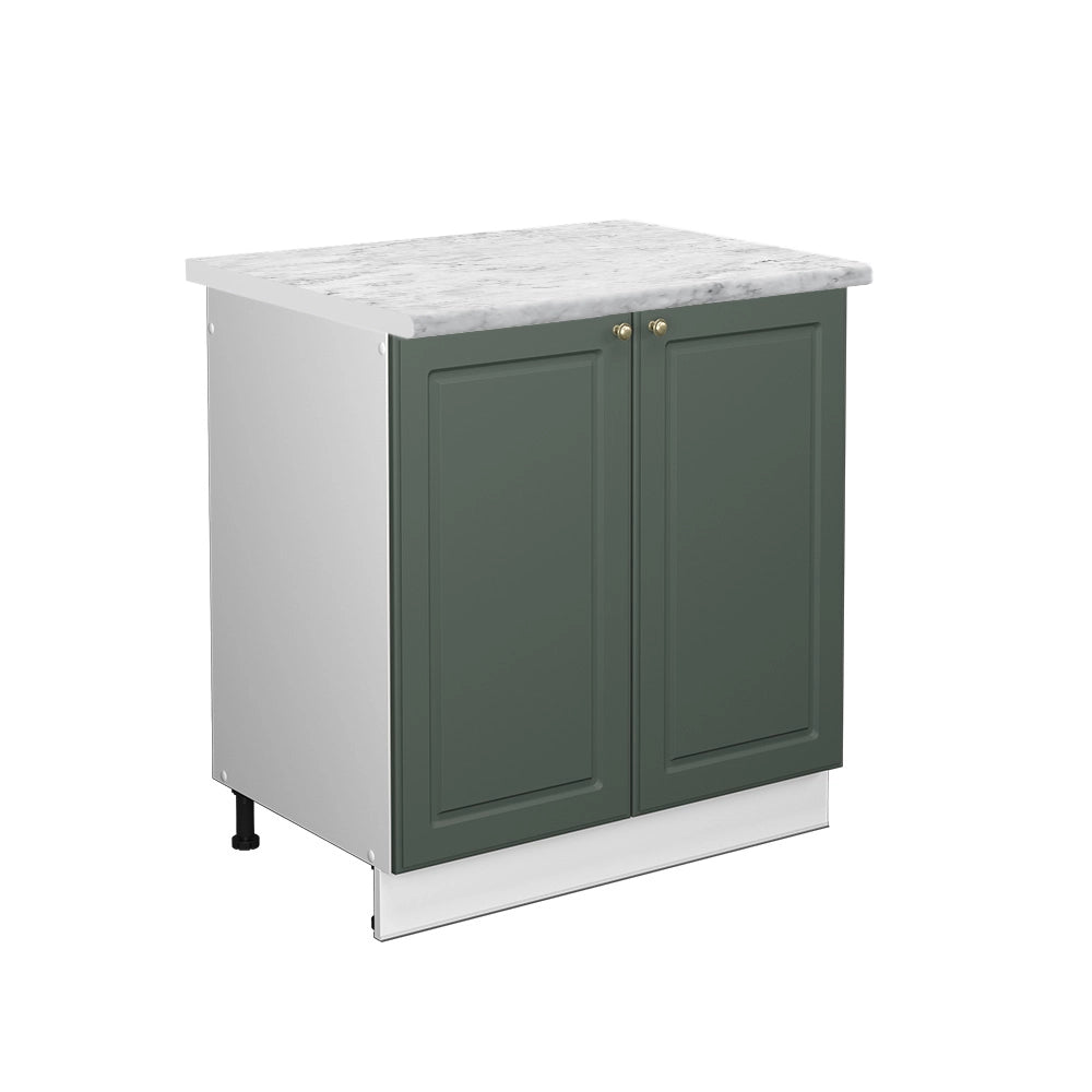Mobile lavello cucina Fame-Line Verde-oro rustico/Bianco 80 cm, PL Marmo Vicco