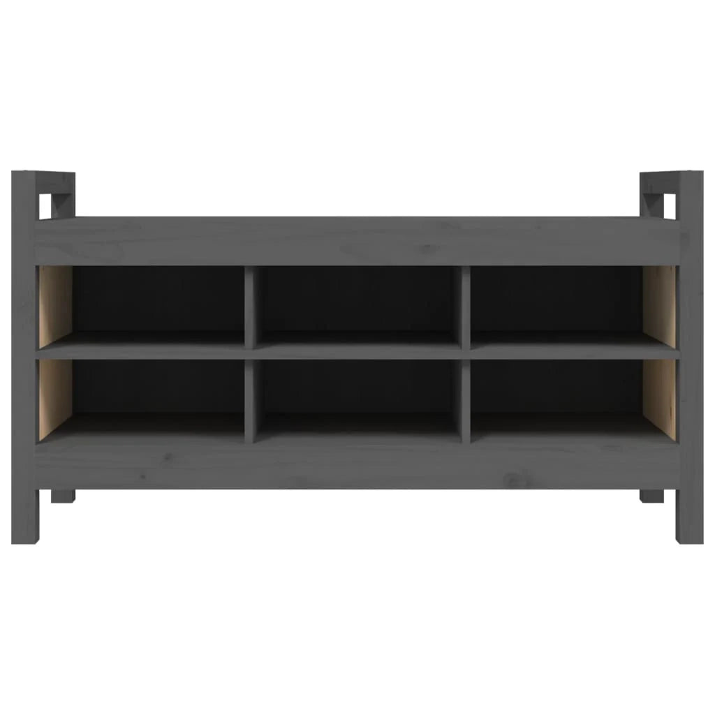 Panca da ingresso 110 x 40 x 60 cm in legno massello di pino grigio 02_0010801