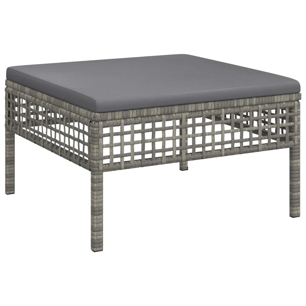 Set di mobili da giardino mobili da esterno 6 pezzi con cuscini resina intrecciata grigia 02_0016800