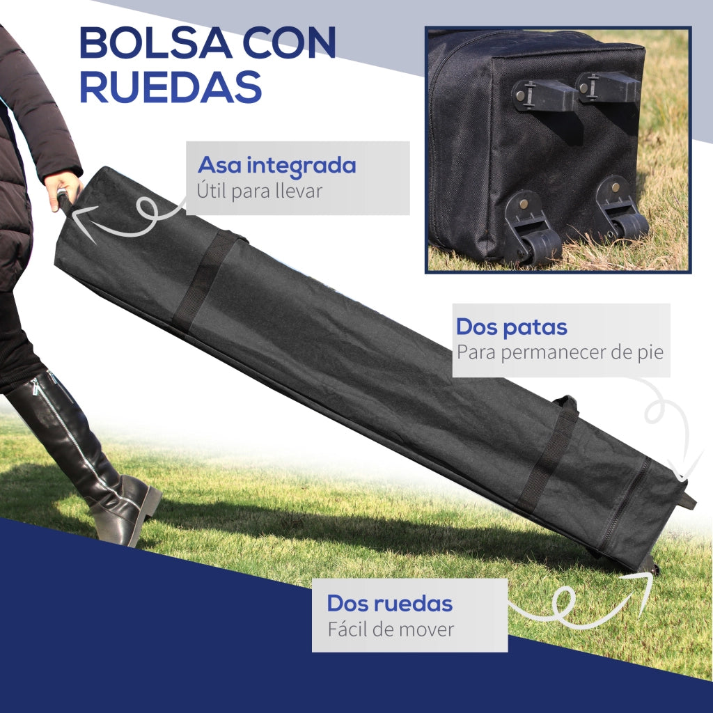 Cenador da giardino 2,5x2,5x2,7 m con altezza regolabile ¨C zephmum ¨C blu, impermeabile, anti-UV
