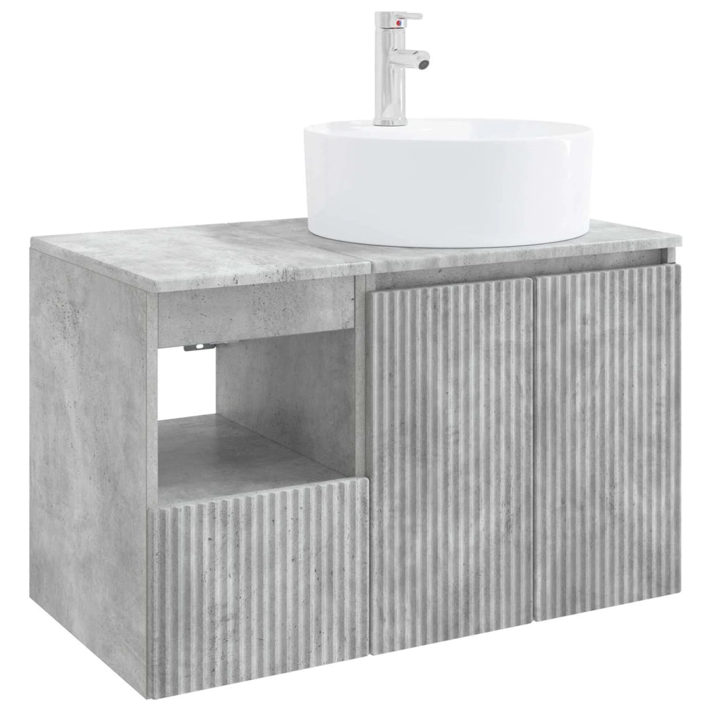 Set di mobili per il bagno 2 pz Grigio Cemento 3404077
