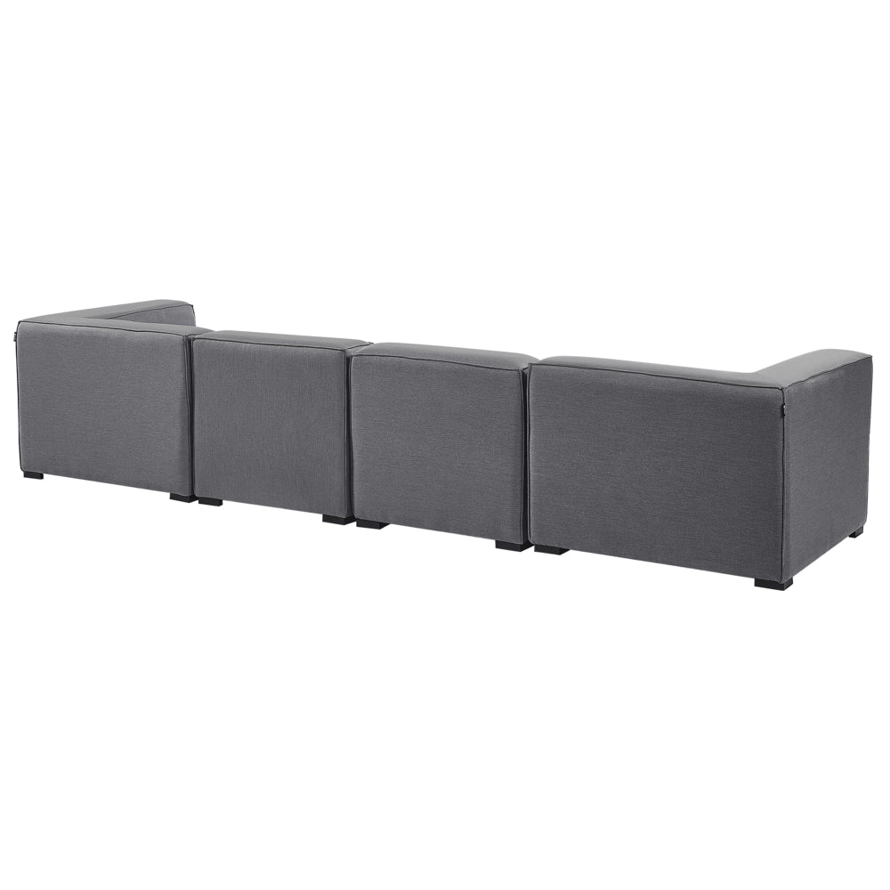 Set divano ad  per interni ed esterni Rivestimento in tessuto grigio salotto da giardino ottomana