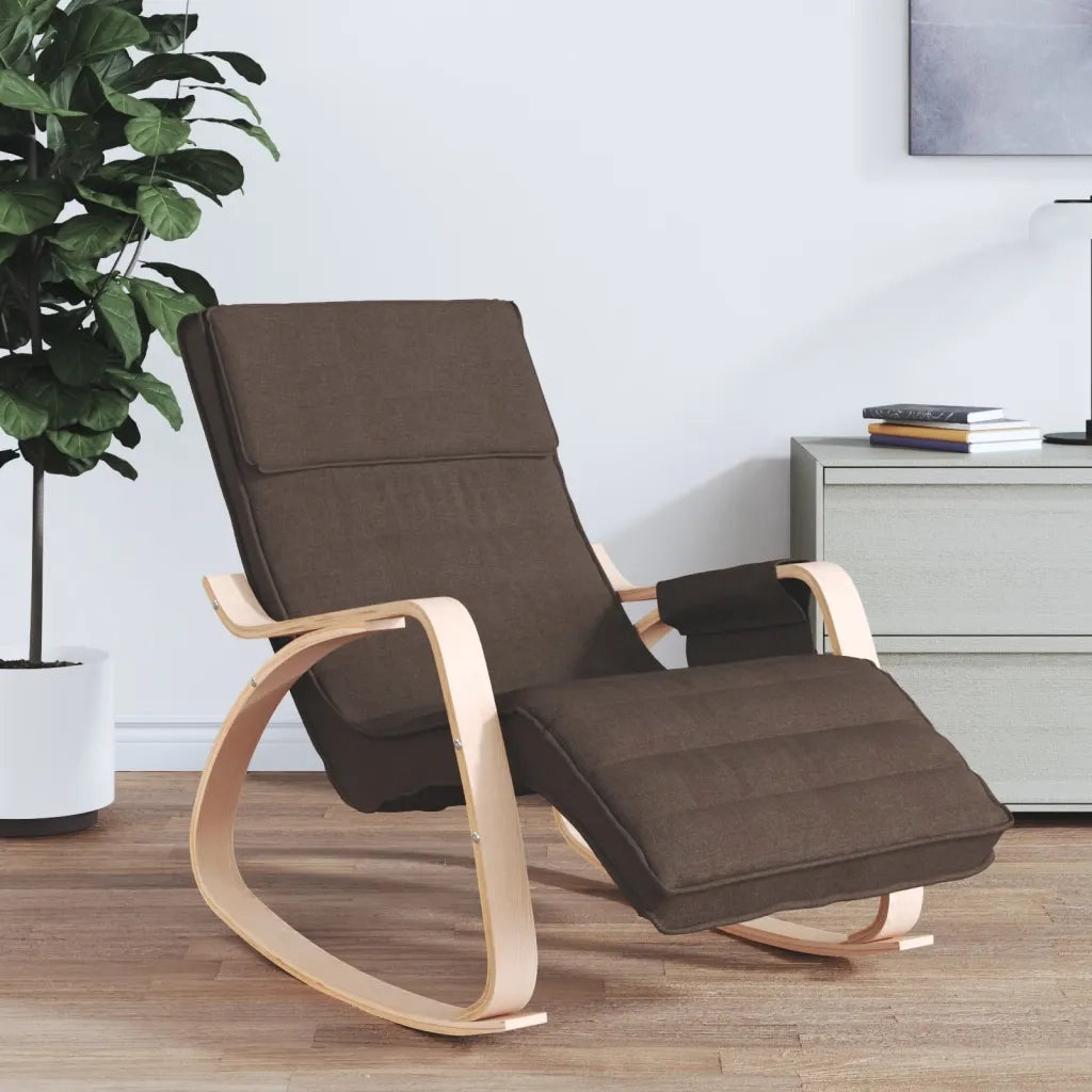 Sedia a Dondolo Marrone Scuro in Tessuto CFW4330951