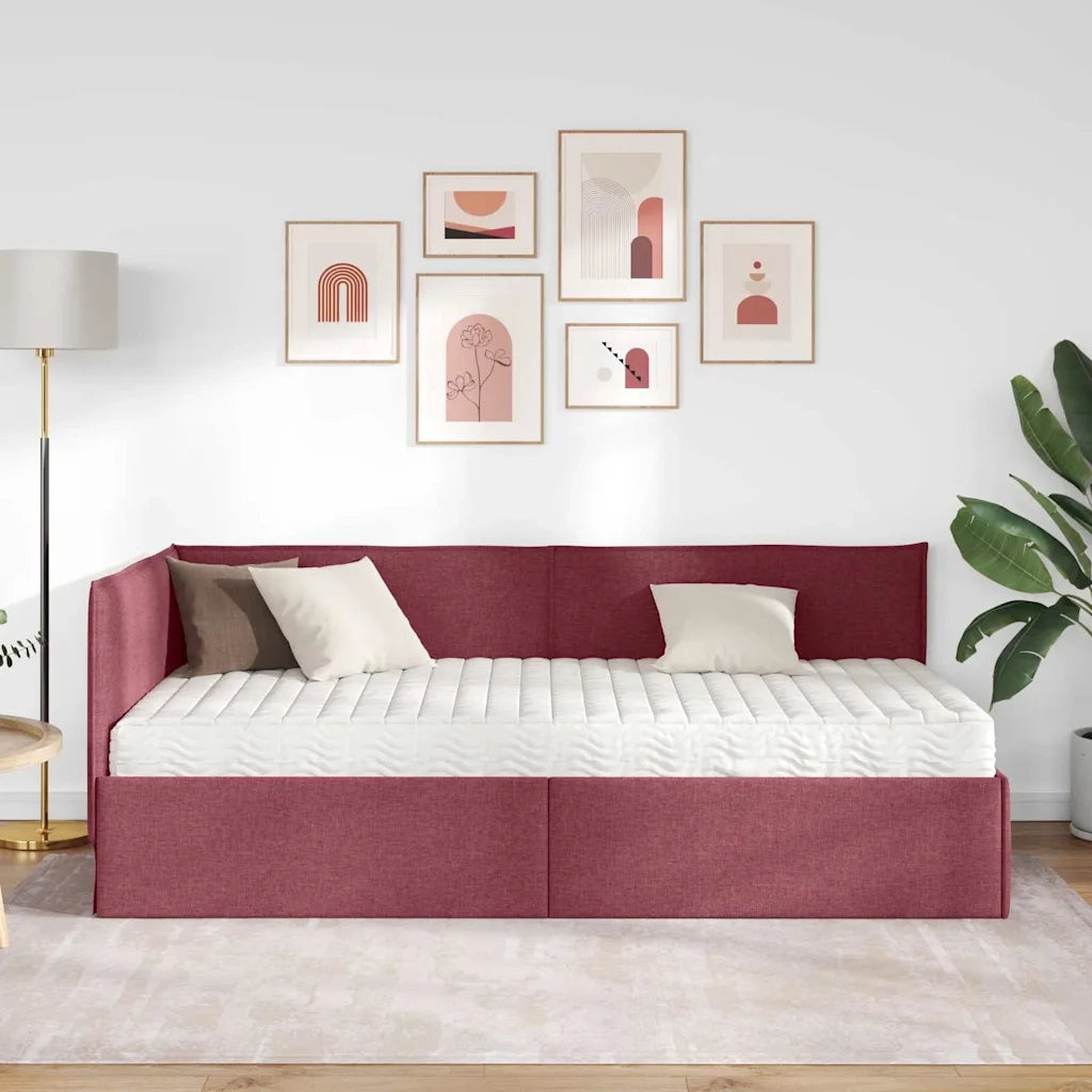 Struttura Letto Angolare con Materasso 2 pz-Giroletto con materasso Grigio Velluto 738331