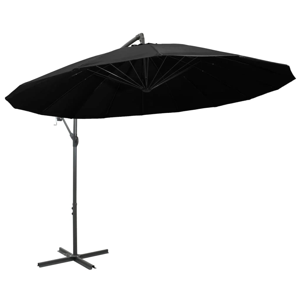 Ombrellone da esterno sospeso da 3 m con palo in alluminio nero 02_0008726