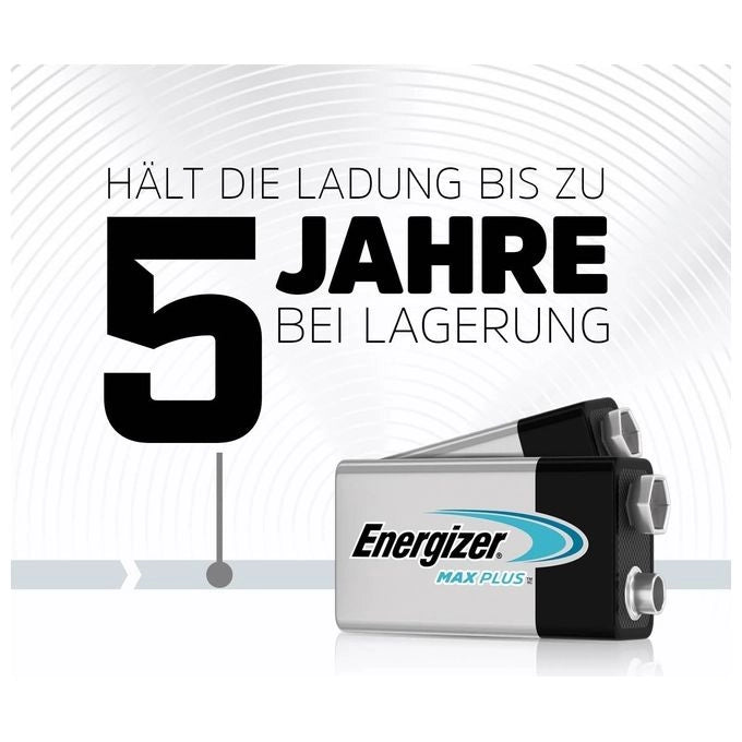 Energizer E301323200 Max Plus Batteria Alcalina 9V PP3 6LR61 600 mAh Confezione da 20 unita'