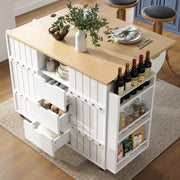 Carrello da Cucina con Cassetti e Ante Scorrevoli ¨C MINIMAL ¨C Bianco, Effetto Legno